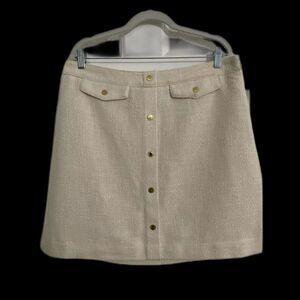 Andrew Marc New York Ivory Colored Textured Skirt NWT Sz 10